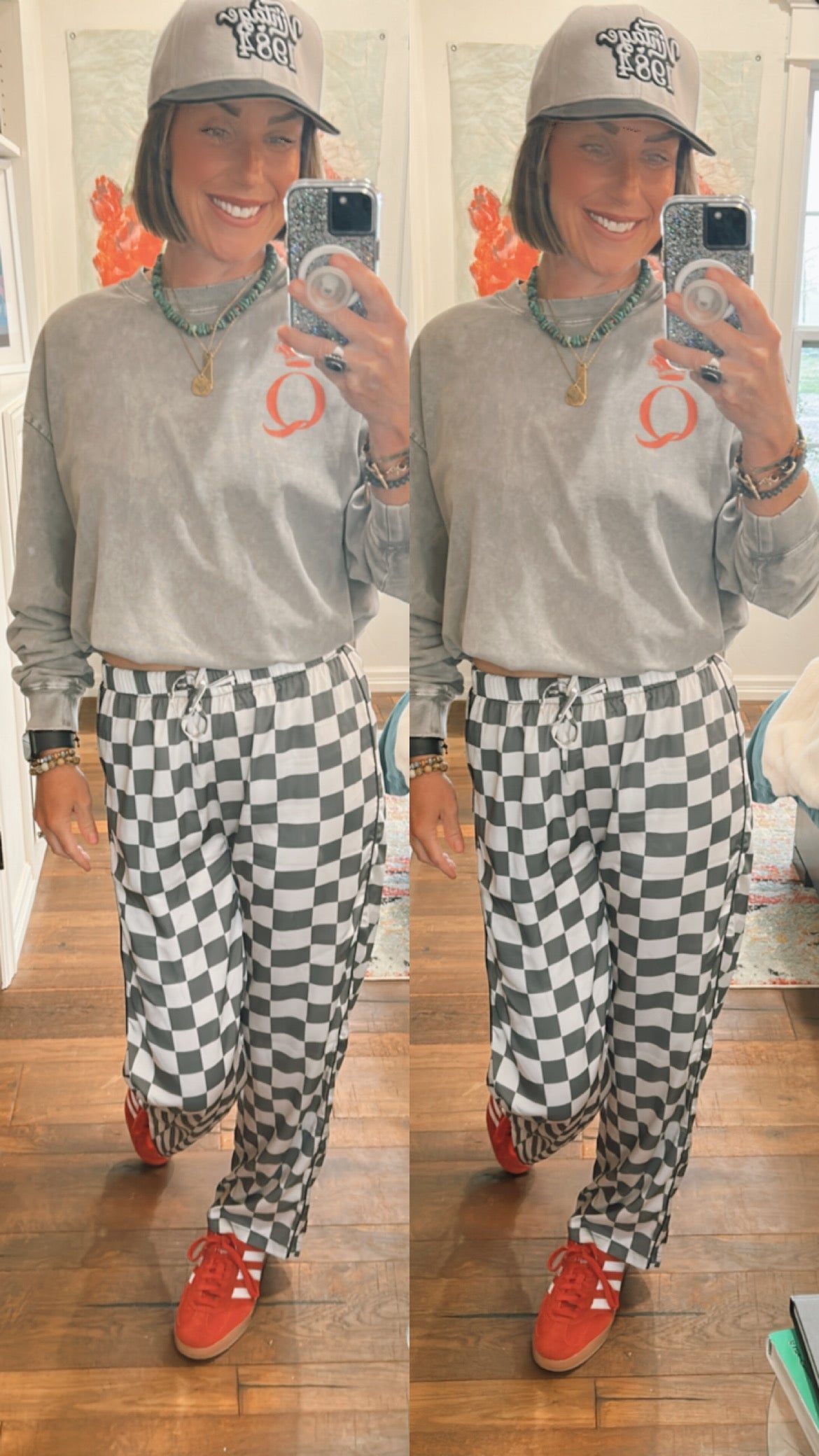 "Check Me Out" Silky Checkered Pants