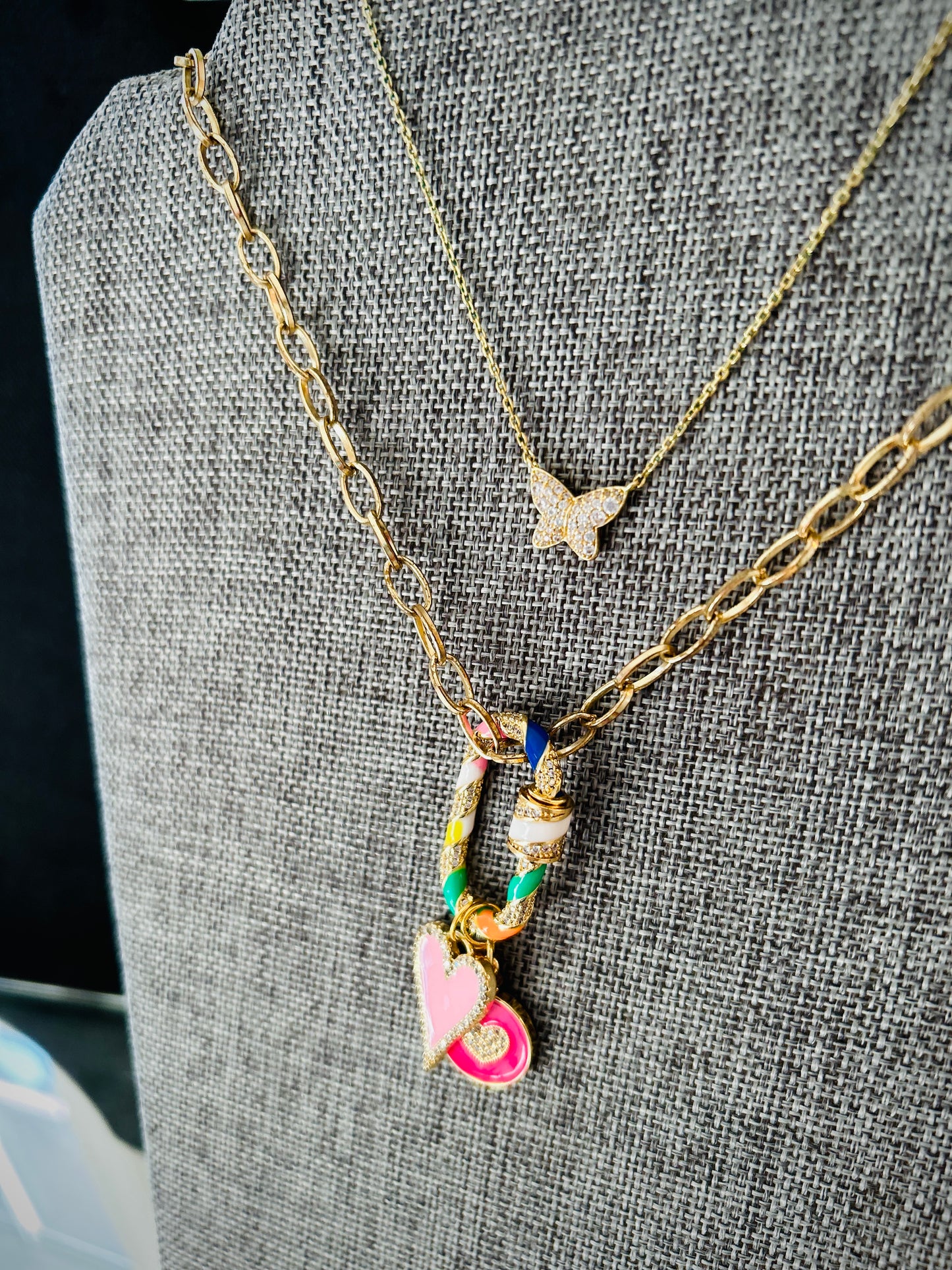 Locked Heart Charm Necklace