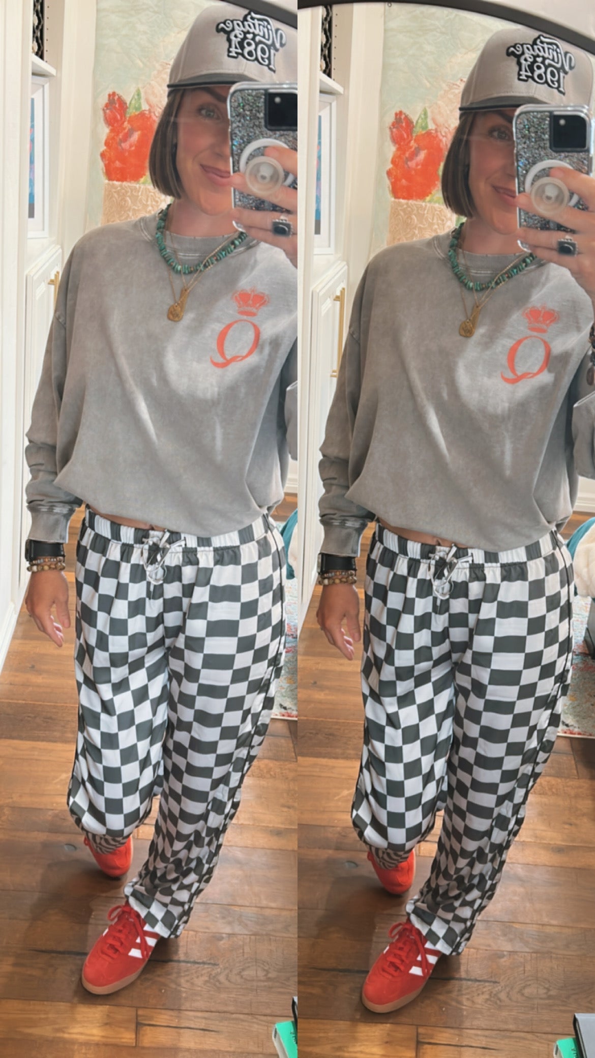 "Check Me Out" Silky Checkered Pants