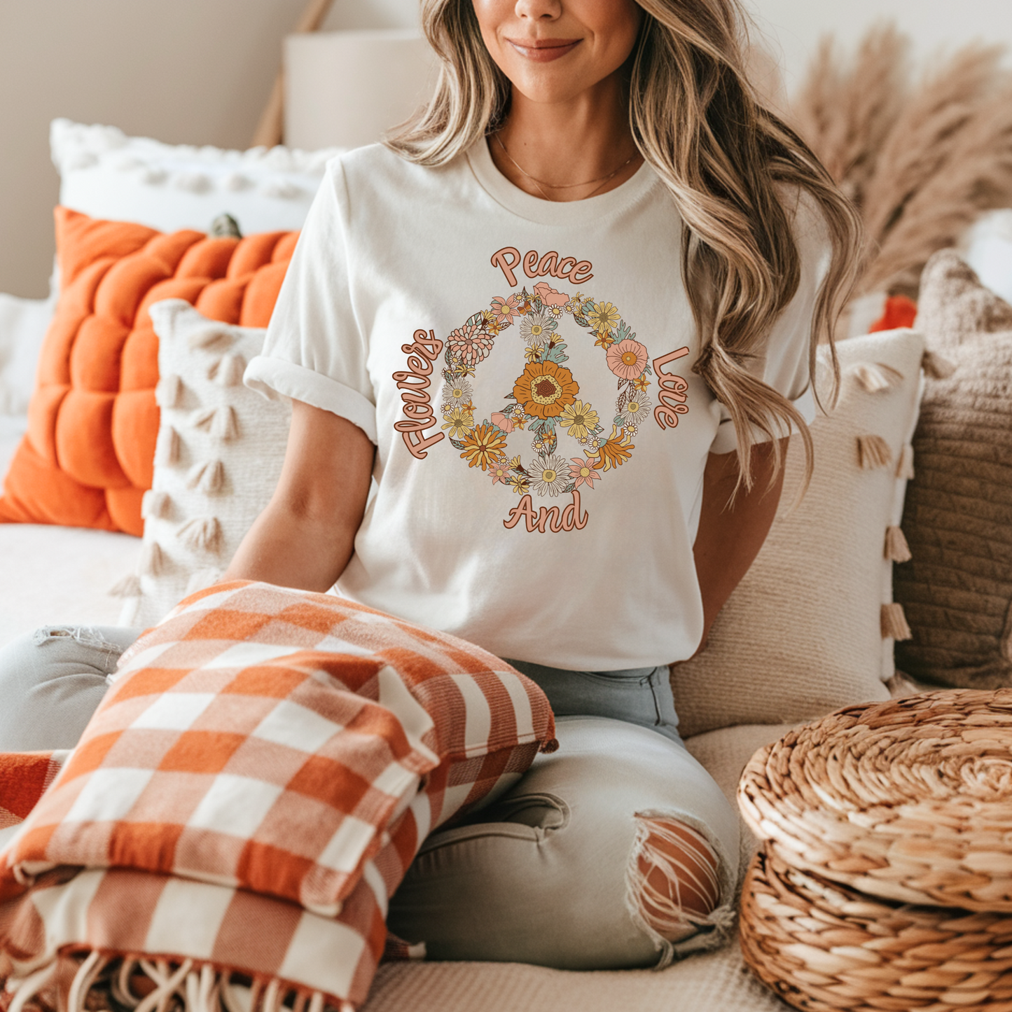 Peace Love & Flowers Graphic Tee