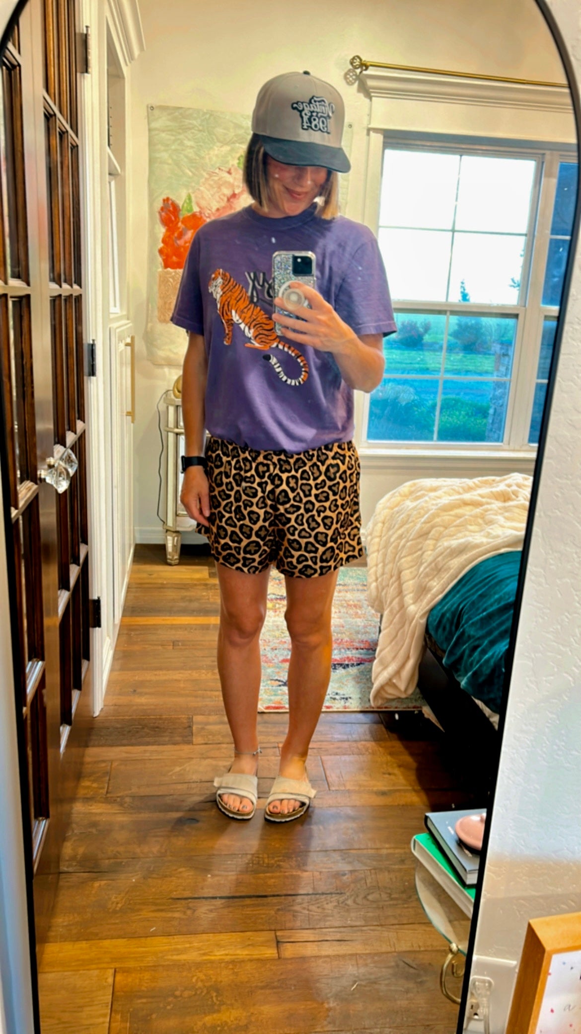 “Charley&Me Cheetah" Print Silky Shorts