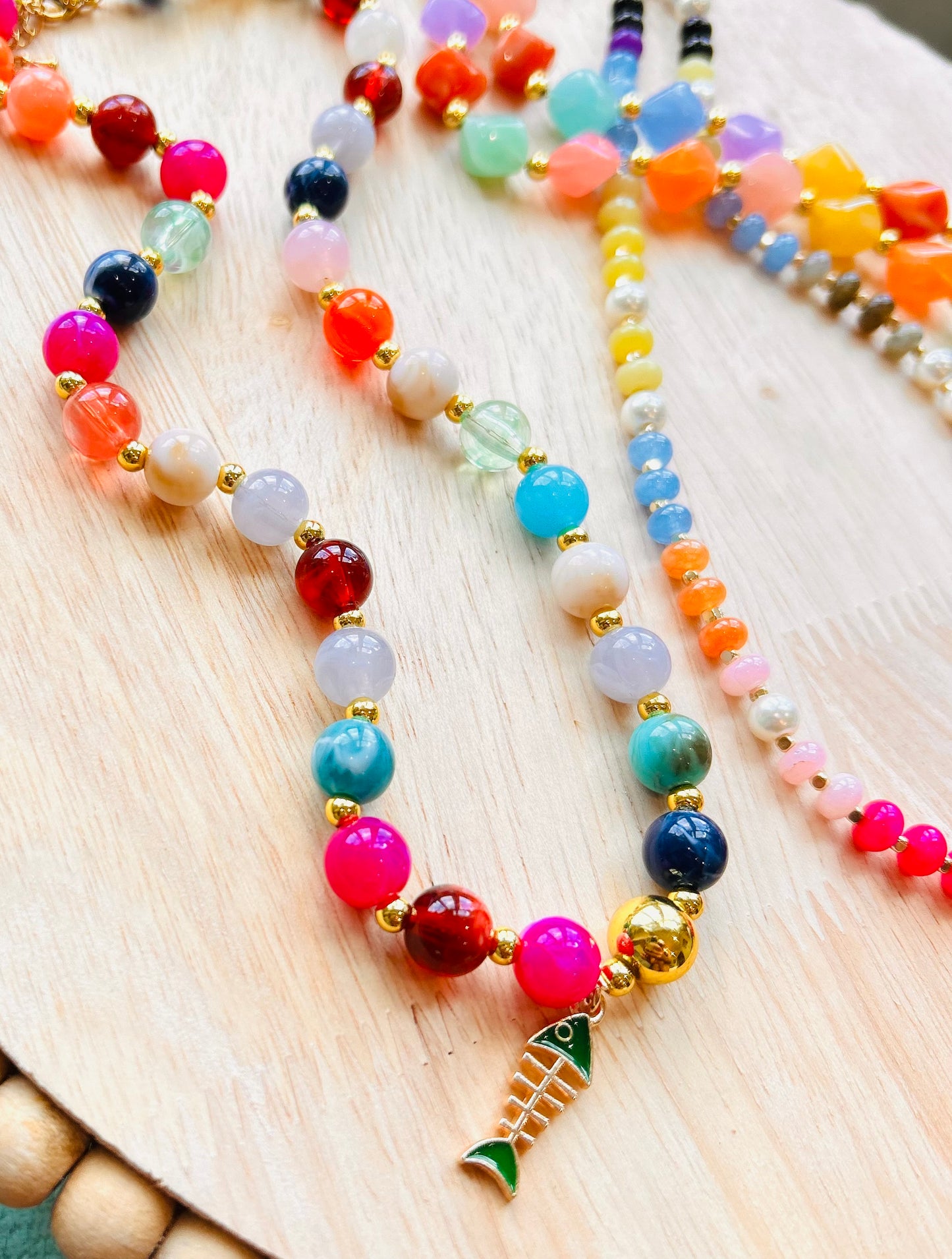 Emerald Seas Beaded Necklace