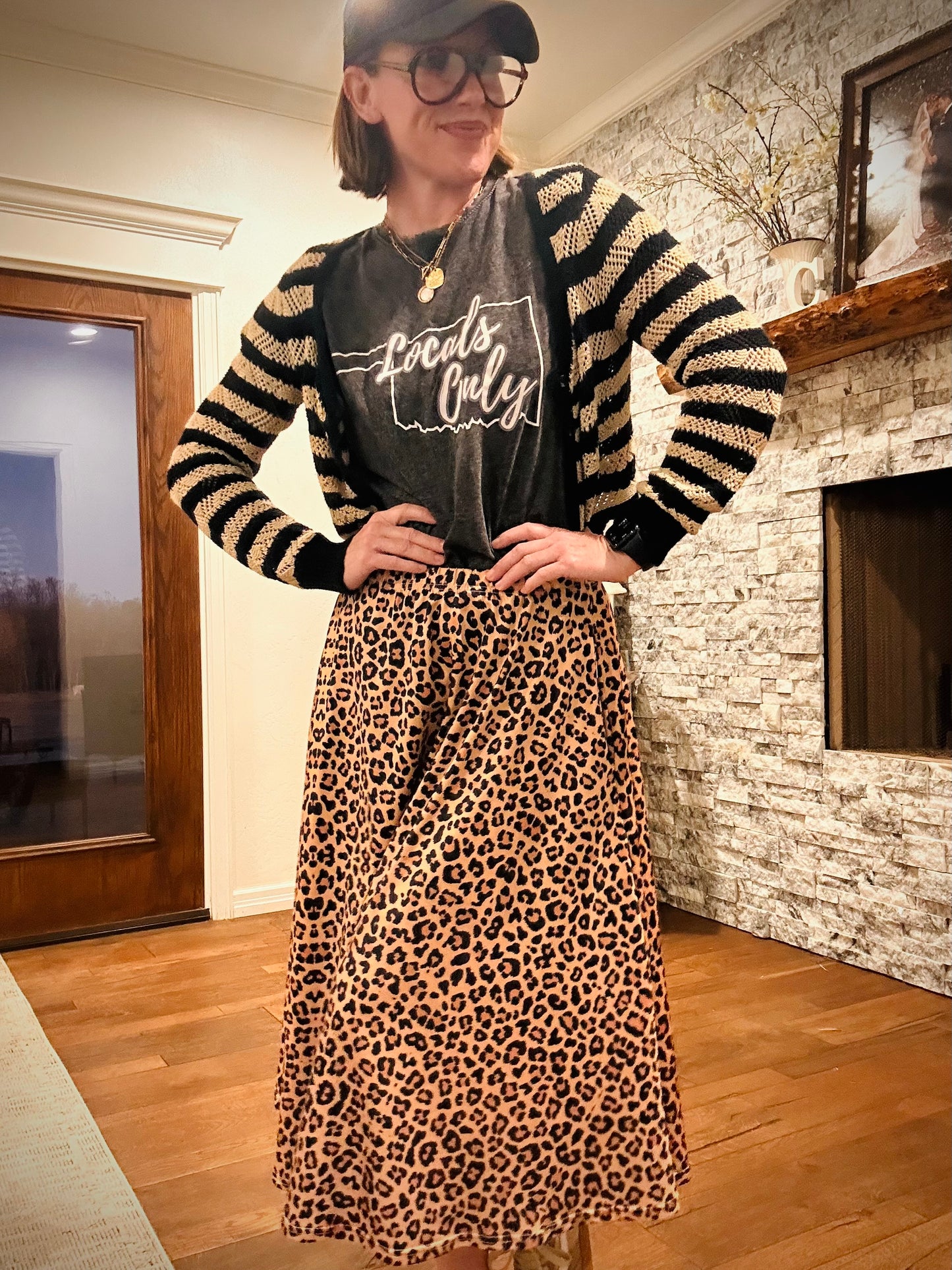 Mackenzie Midi Leopard print Skirt