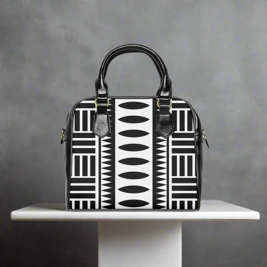 GiGi Geometric Handbag in Black & White