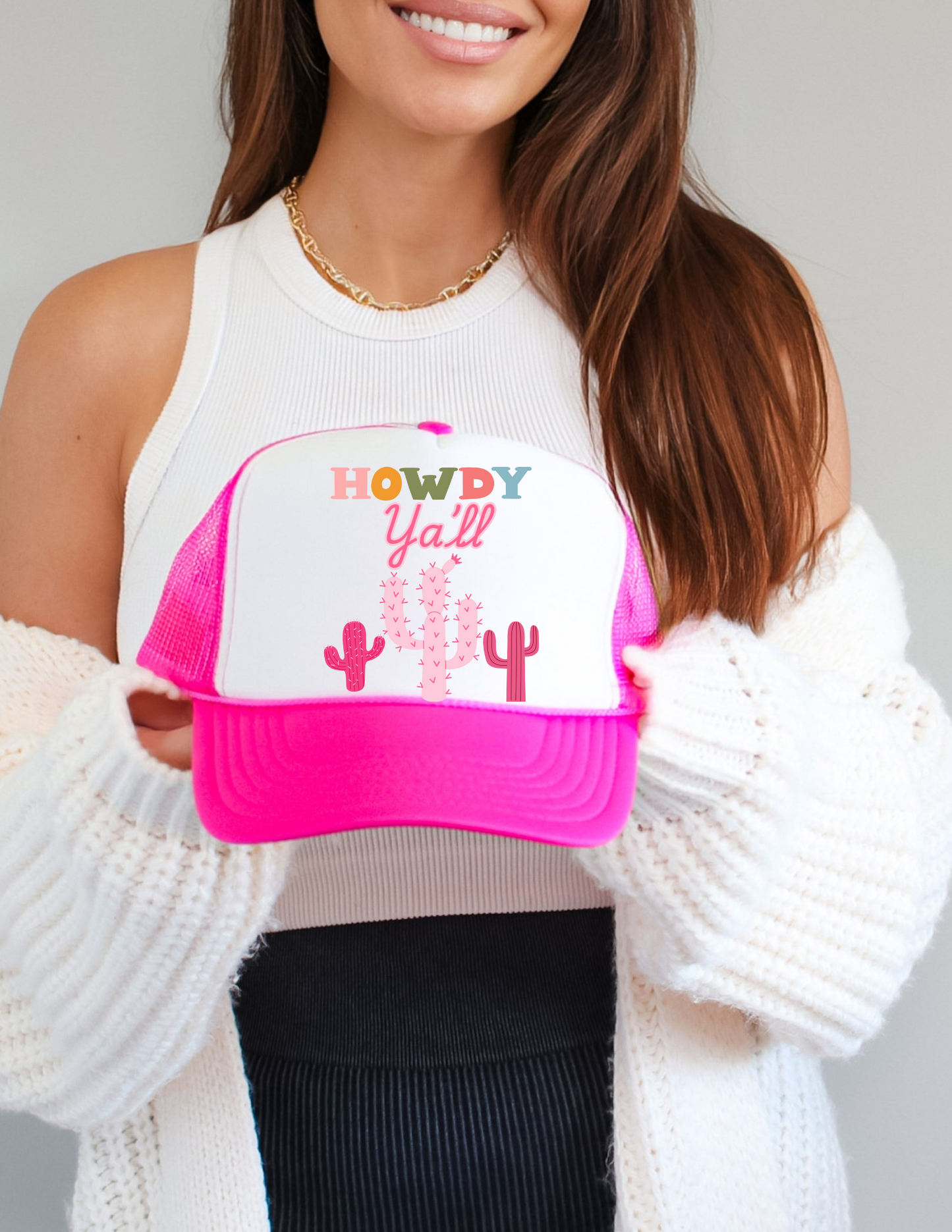 Howdy Ya'll Pink Trucker Hat