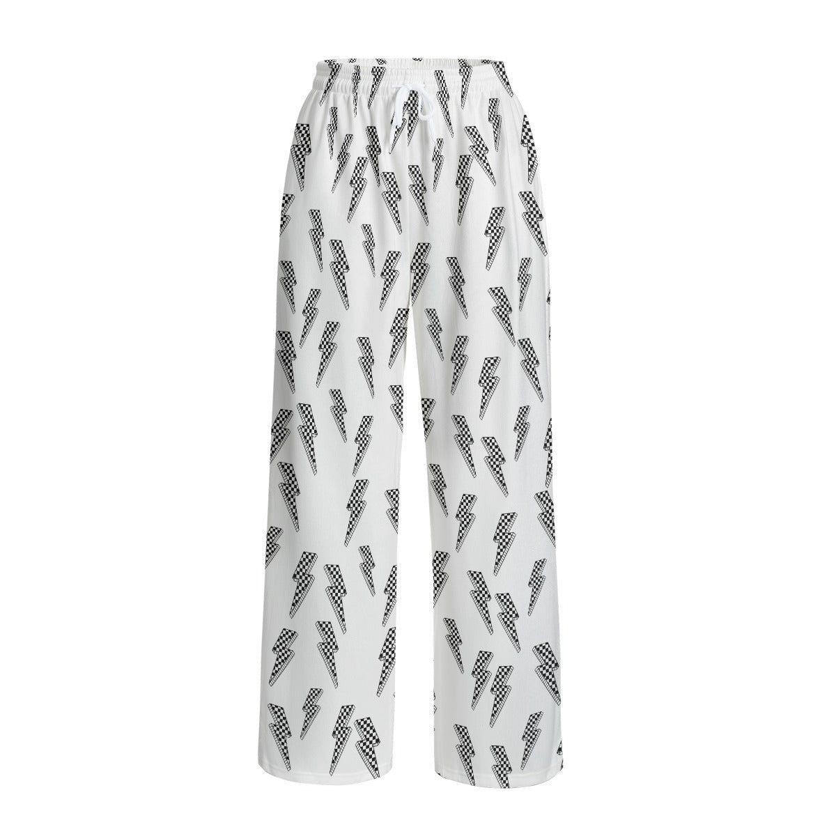 Checkered Lightening Bolt Ladies Wide Leg Pants