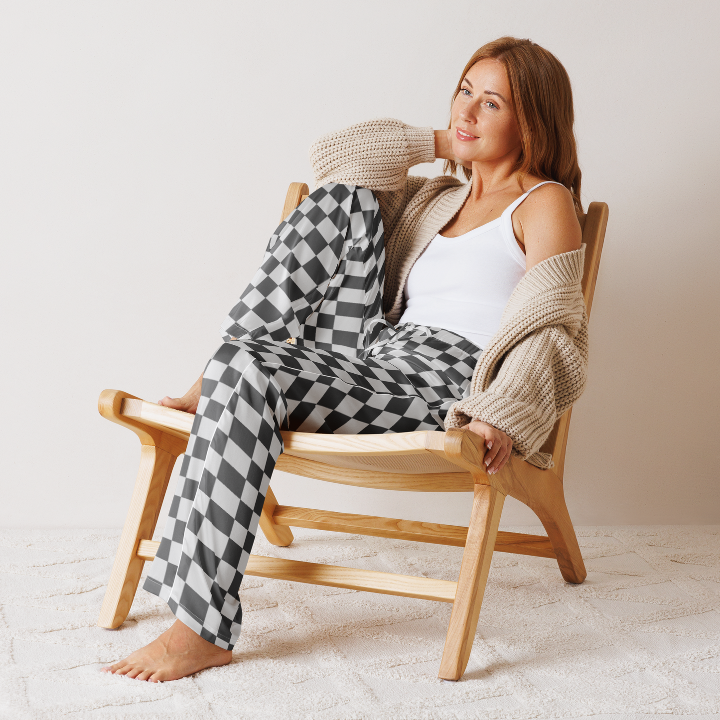 "Check Me Out" Silky Checkered Pants