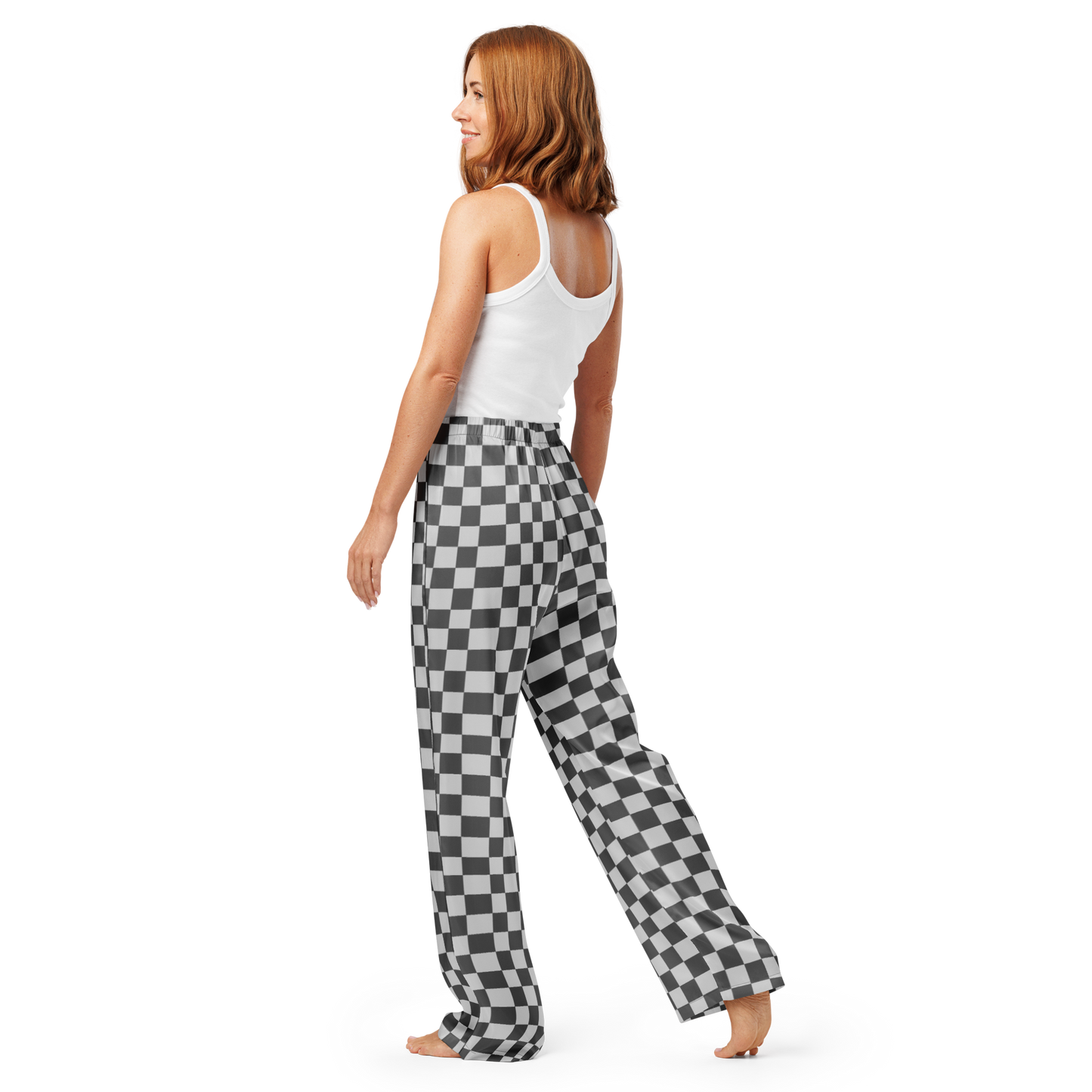 "Check Me Out" Silky Checkered Pants