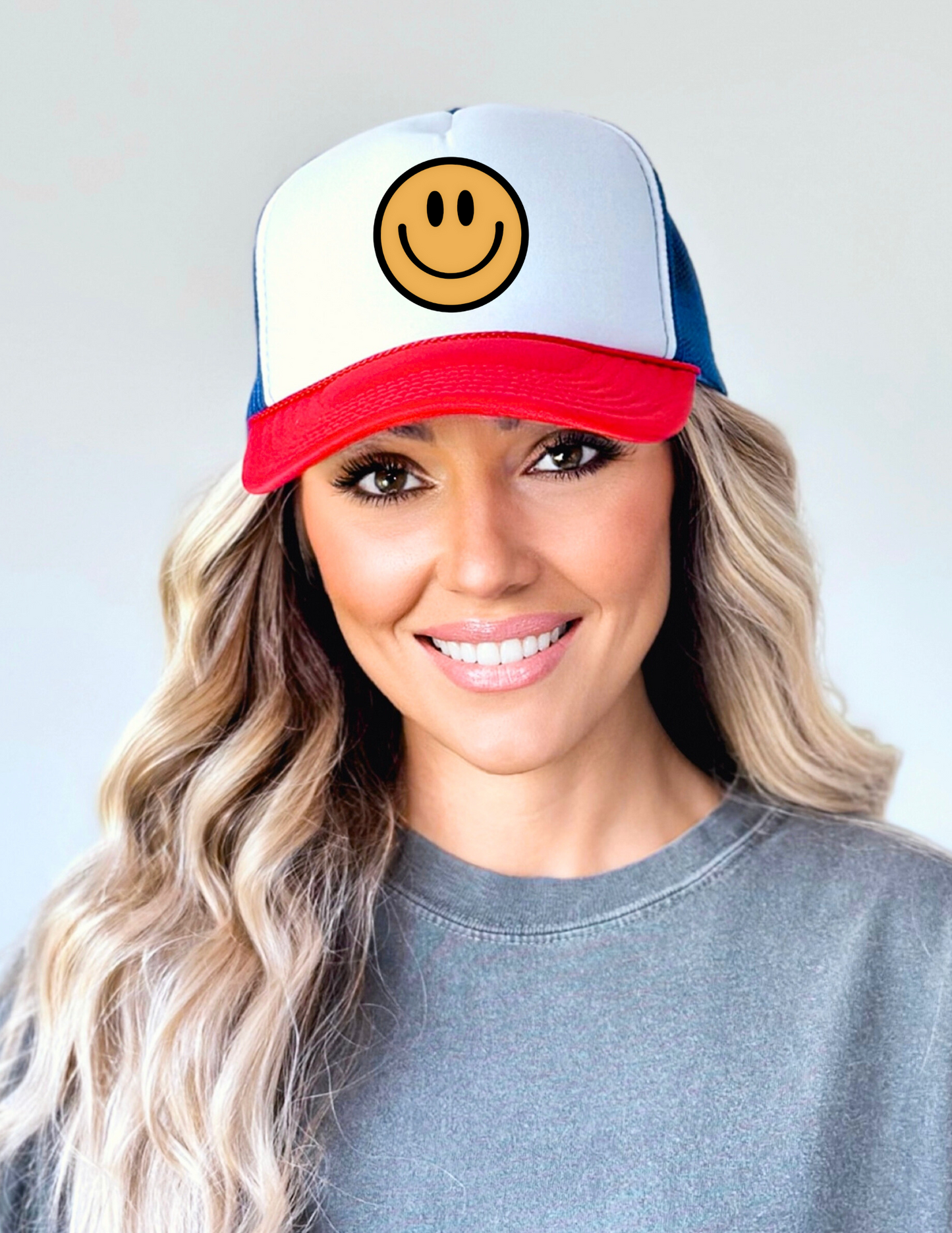 Smiley Face Ladies Trucker Hat