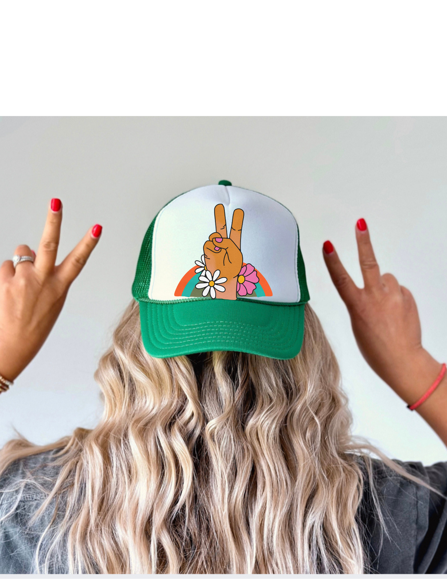 Peace Fingers Trucker Hat