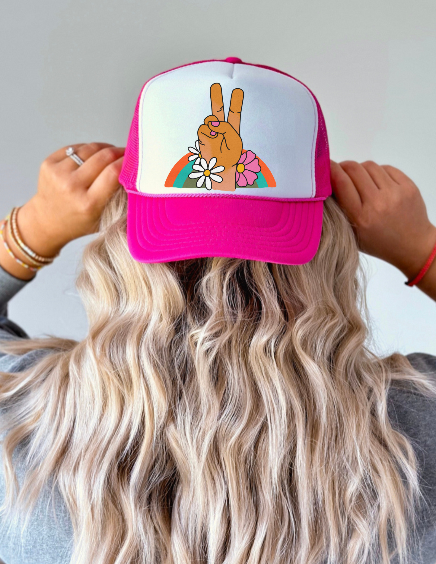 Peace Fingers Trucker Hat