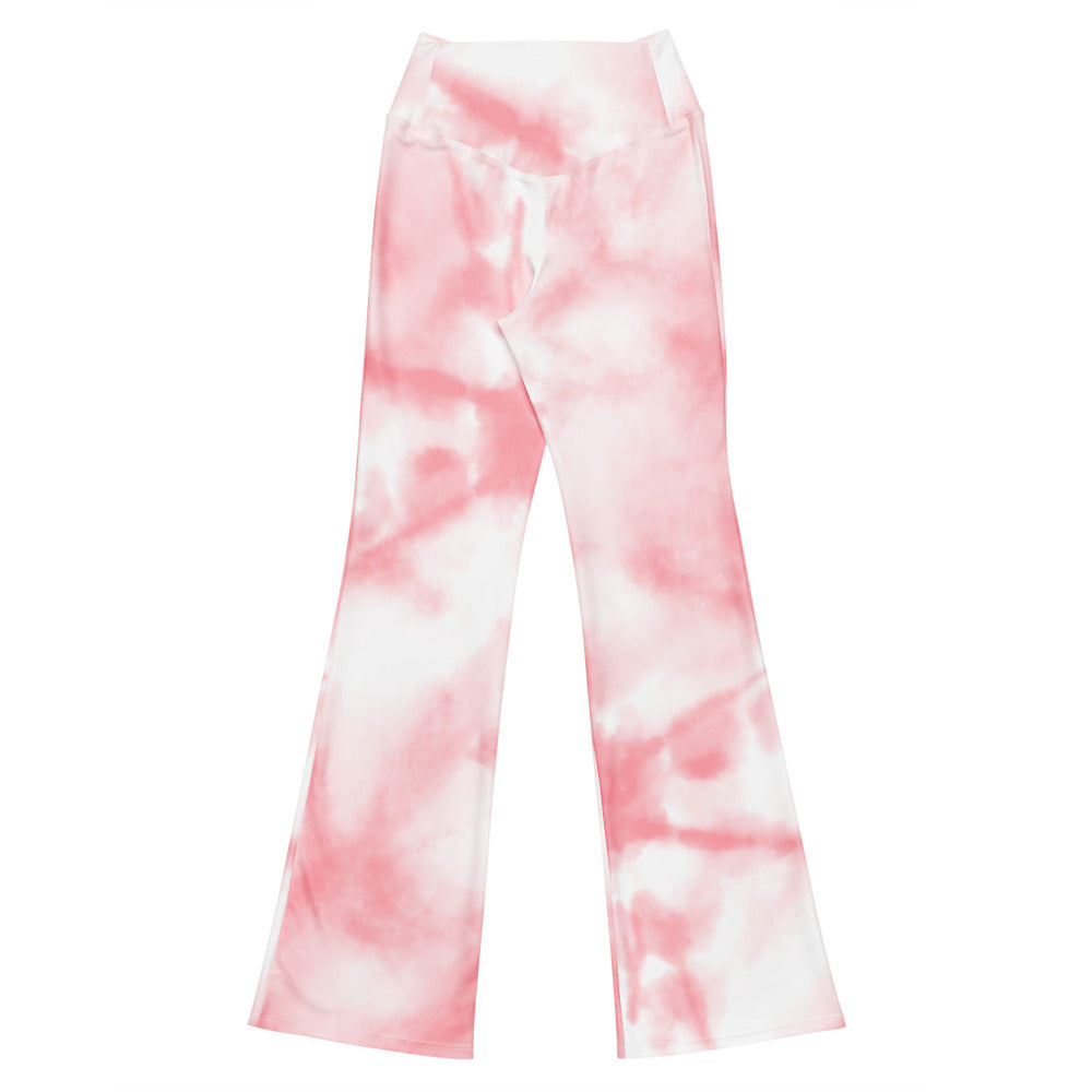 Pink Tie Dye Flare Leggings
