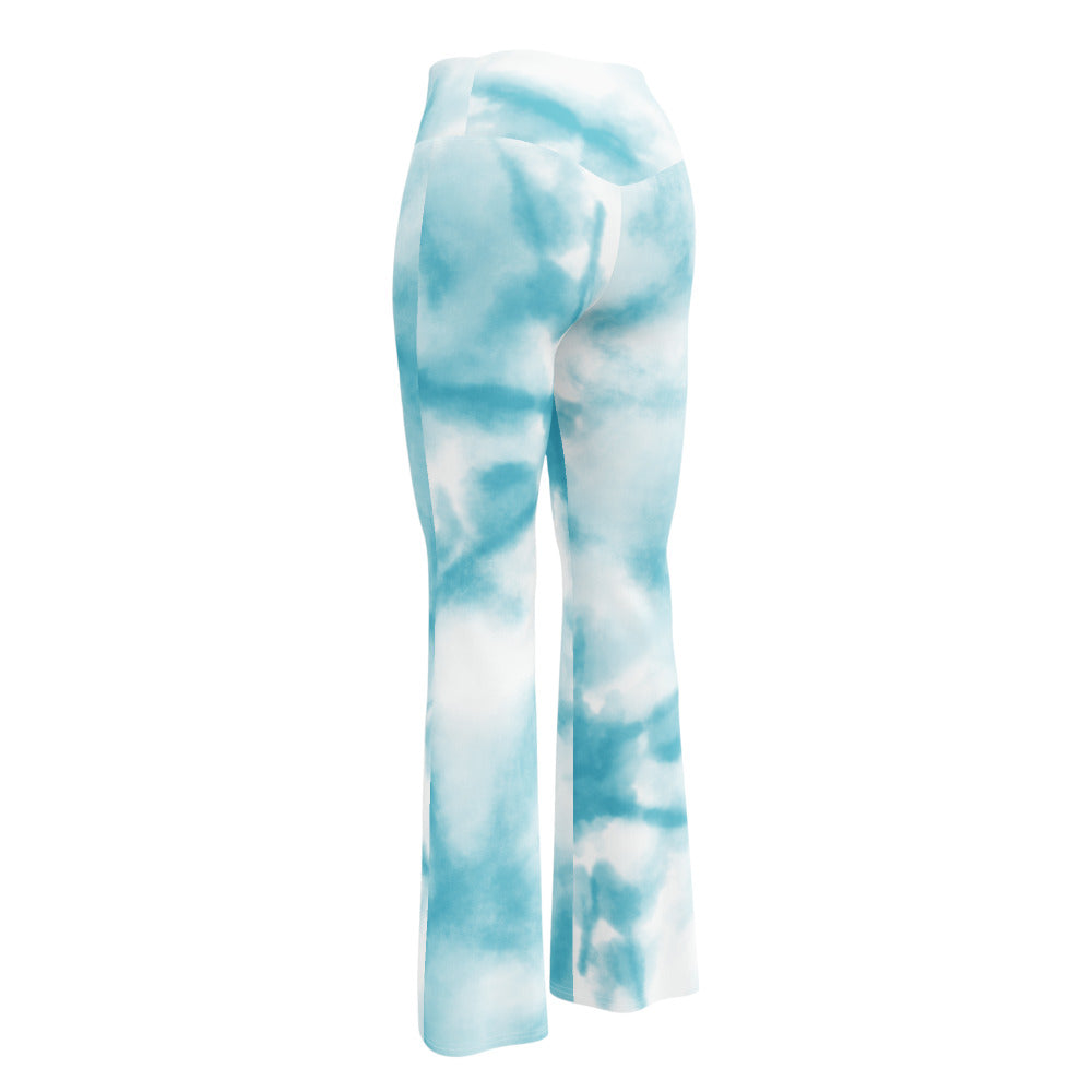 Skies Are Blue Tie Dye Flare Leggings