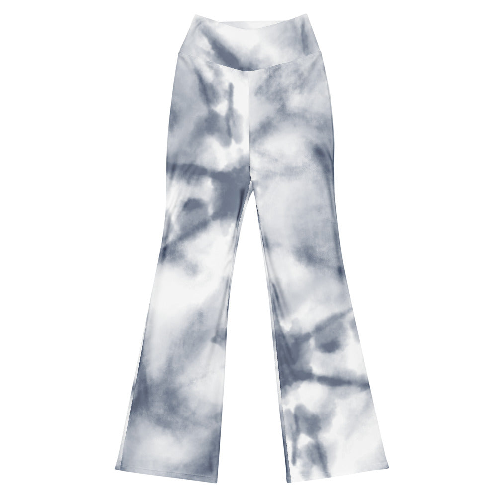 Black Tie Dye Flare Leggings