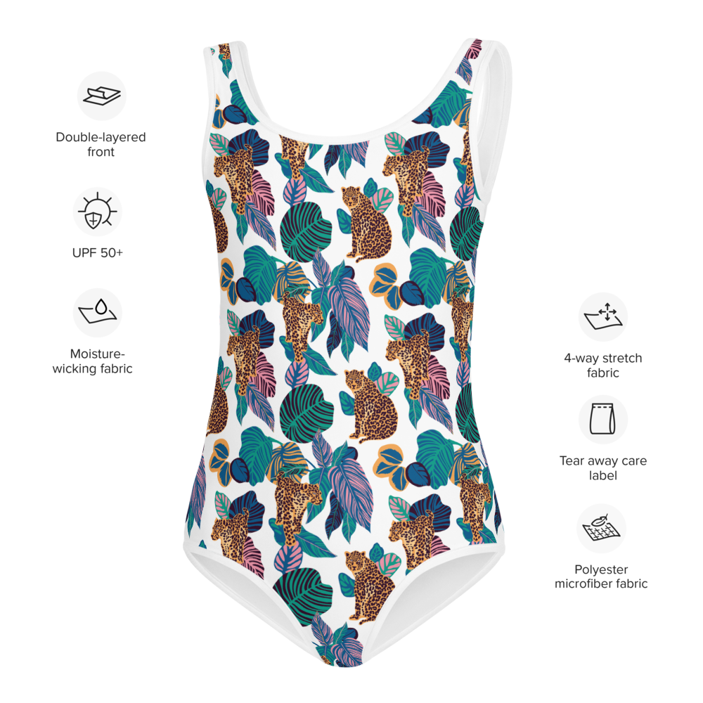 Girl's Jungle Jaguar One Piece Swimsuit