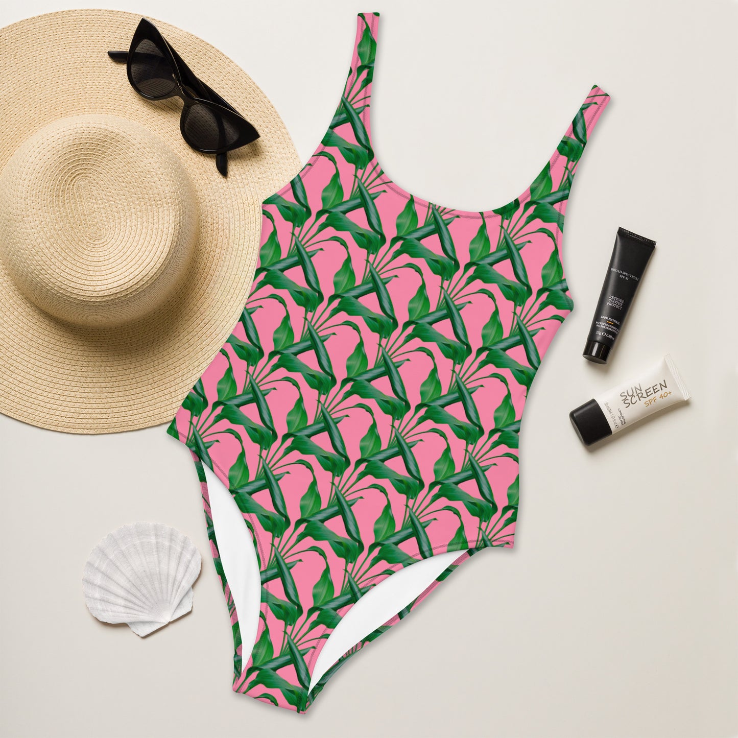Pink Palm Swimsuit
