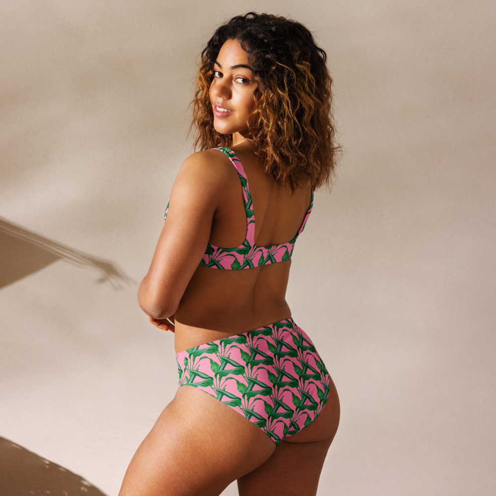 Pink Palm Two Piece Swimsuit