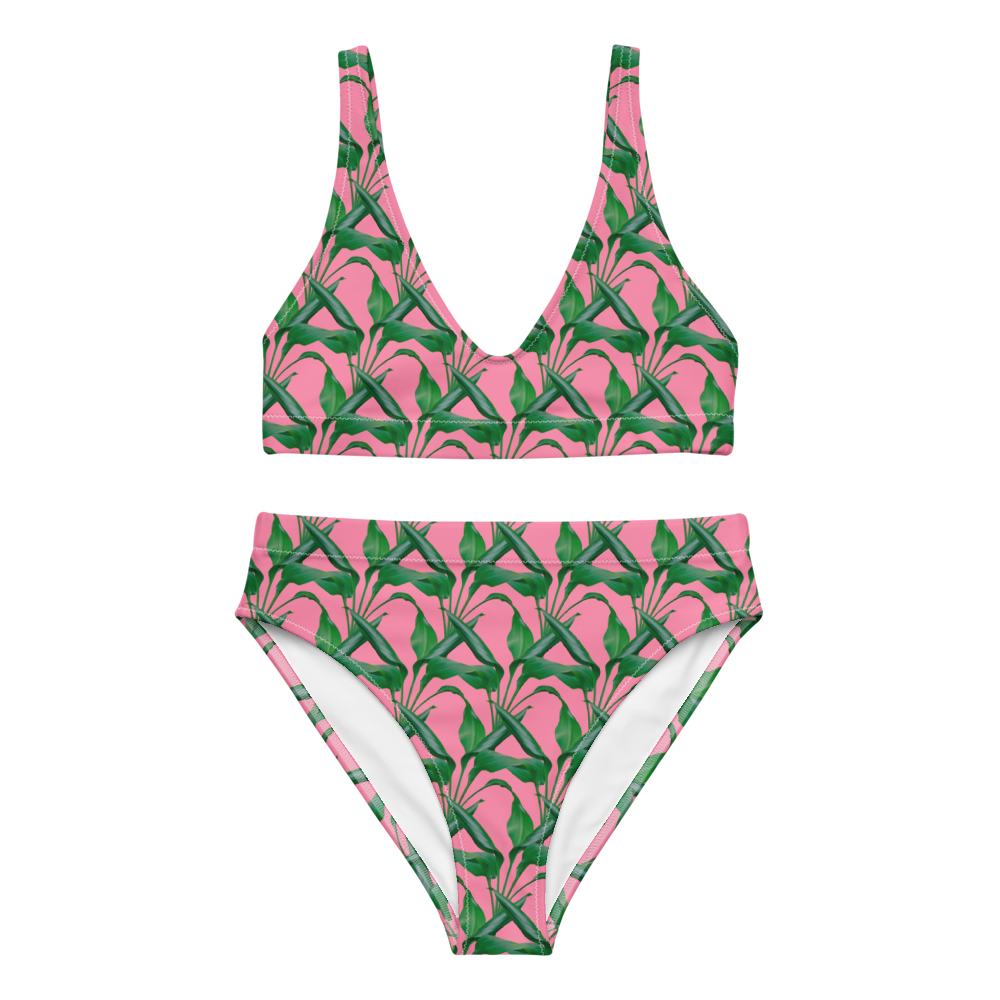Pink Palm Two Piece Swimsuit
