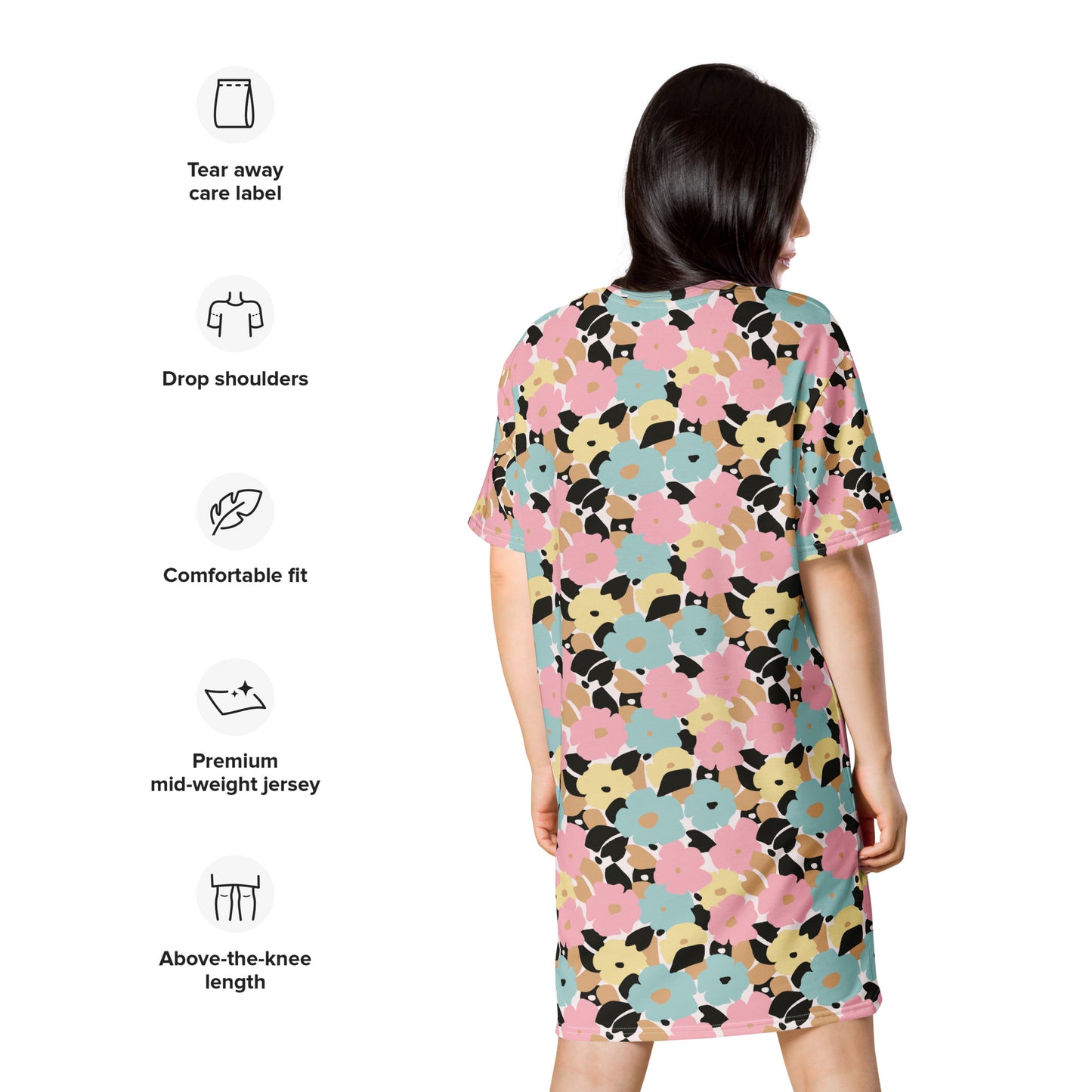 Spring Poppies T-Shirt Dress