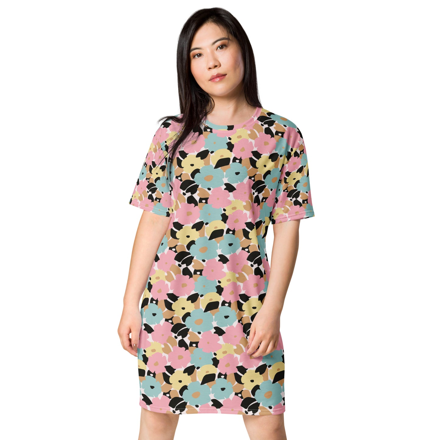 Spring Poppies T-Shirt Dress