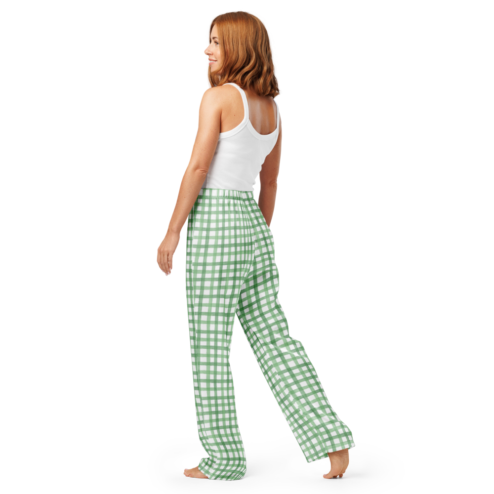 Green Grass Gingham Pants