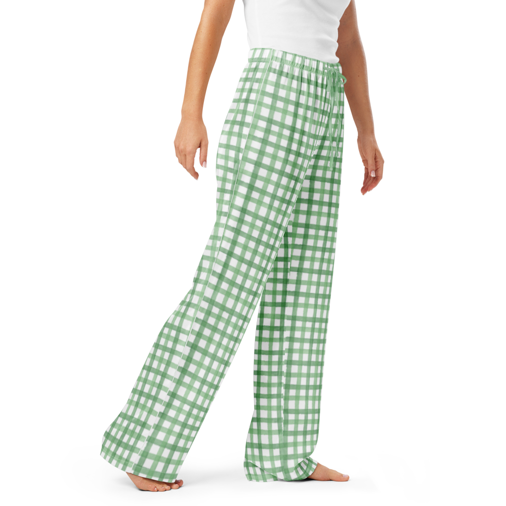 Green Grass Gingham Pants