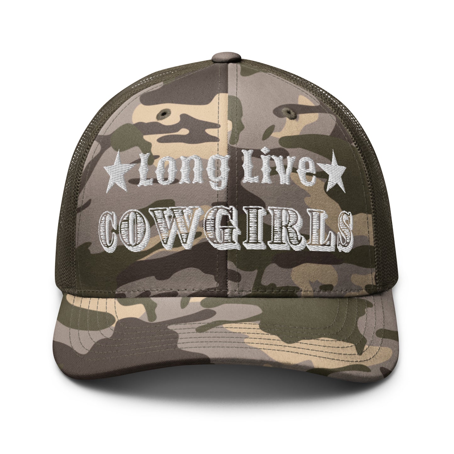 "Long Live Cowgirls" Camo Trucker Hat
