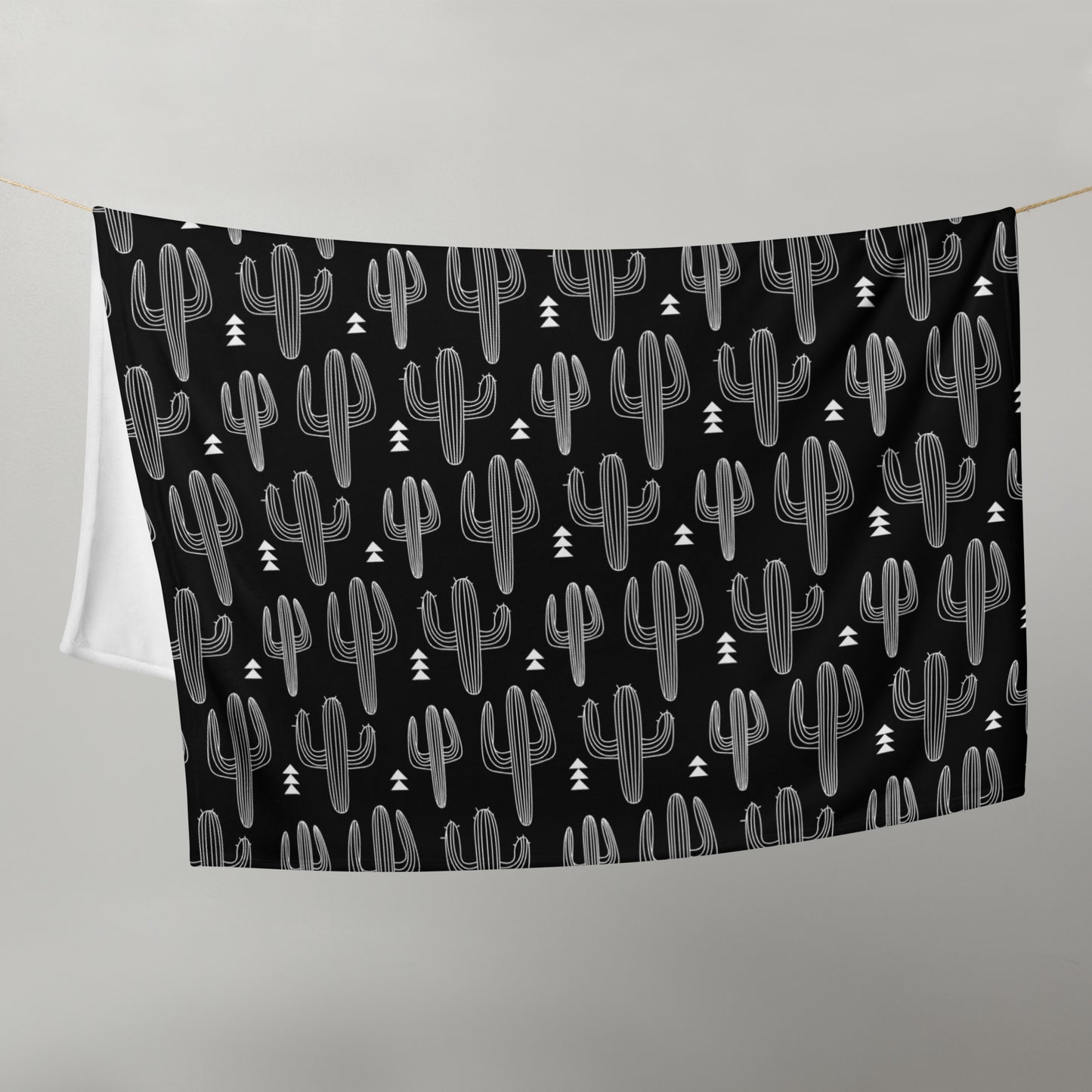 Cactus Print Throw Blanket