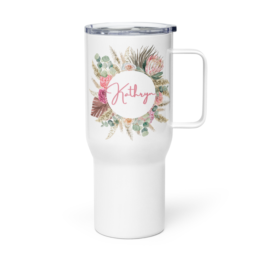 Personalized Floral Name Tumbler