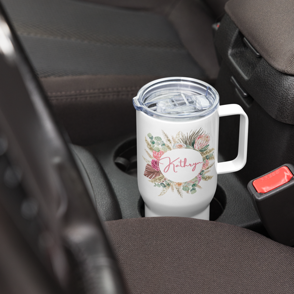 Personalized Floral Name Tumbler