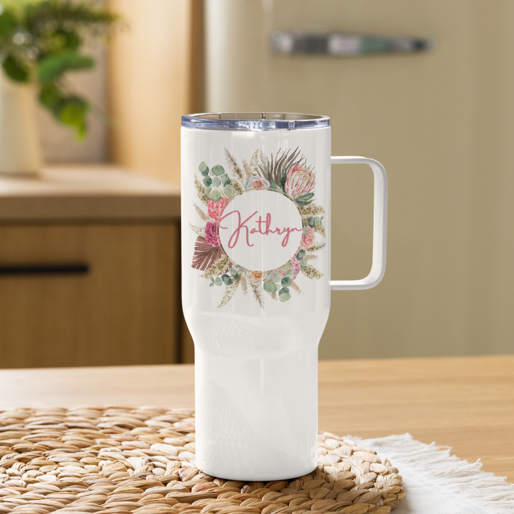 Personalized Floral Name Tumbler