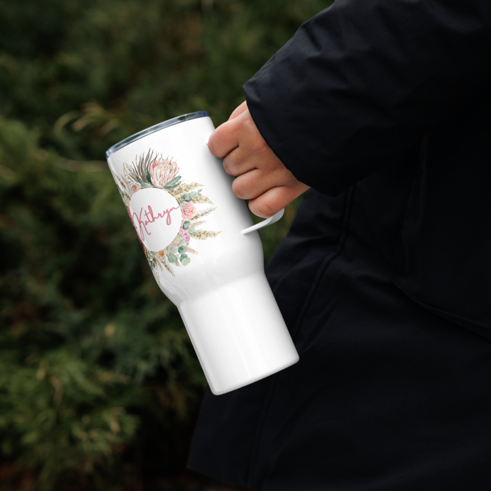 Personalized Floral Name Tumbler