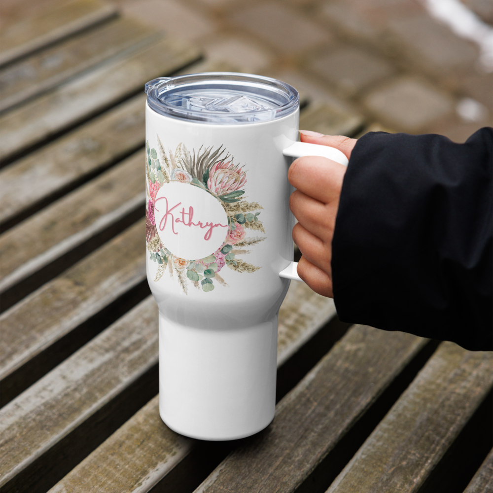 Personalized Floral Name Tumbler
