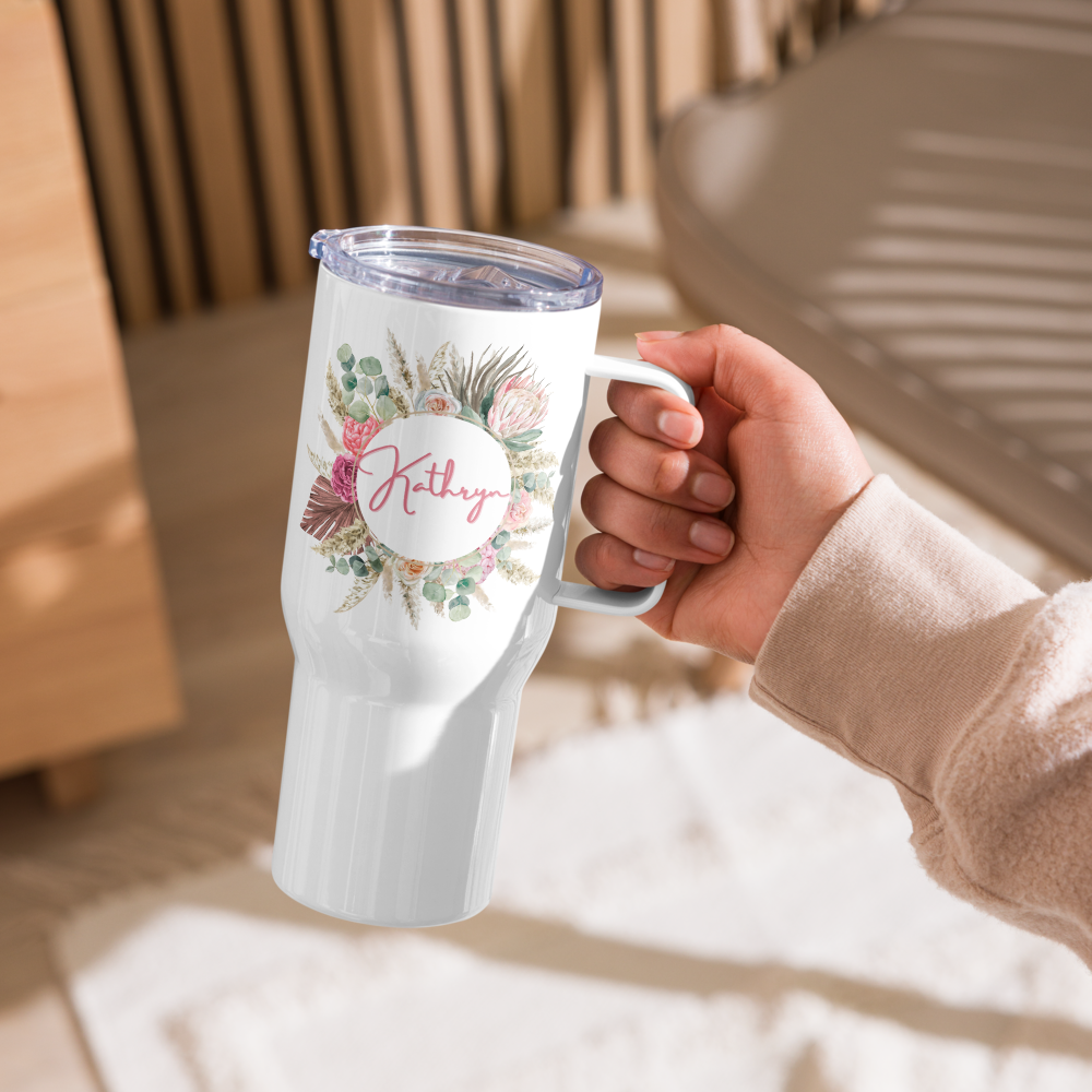 Personalized Floral Name Tumbler