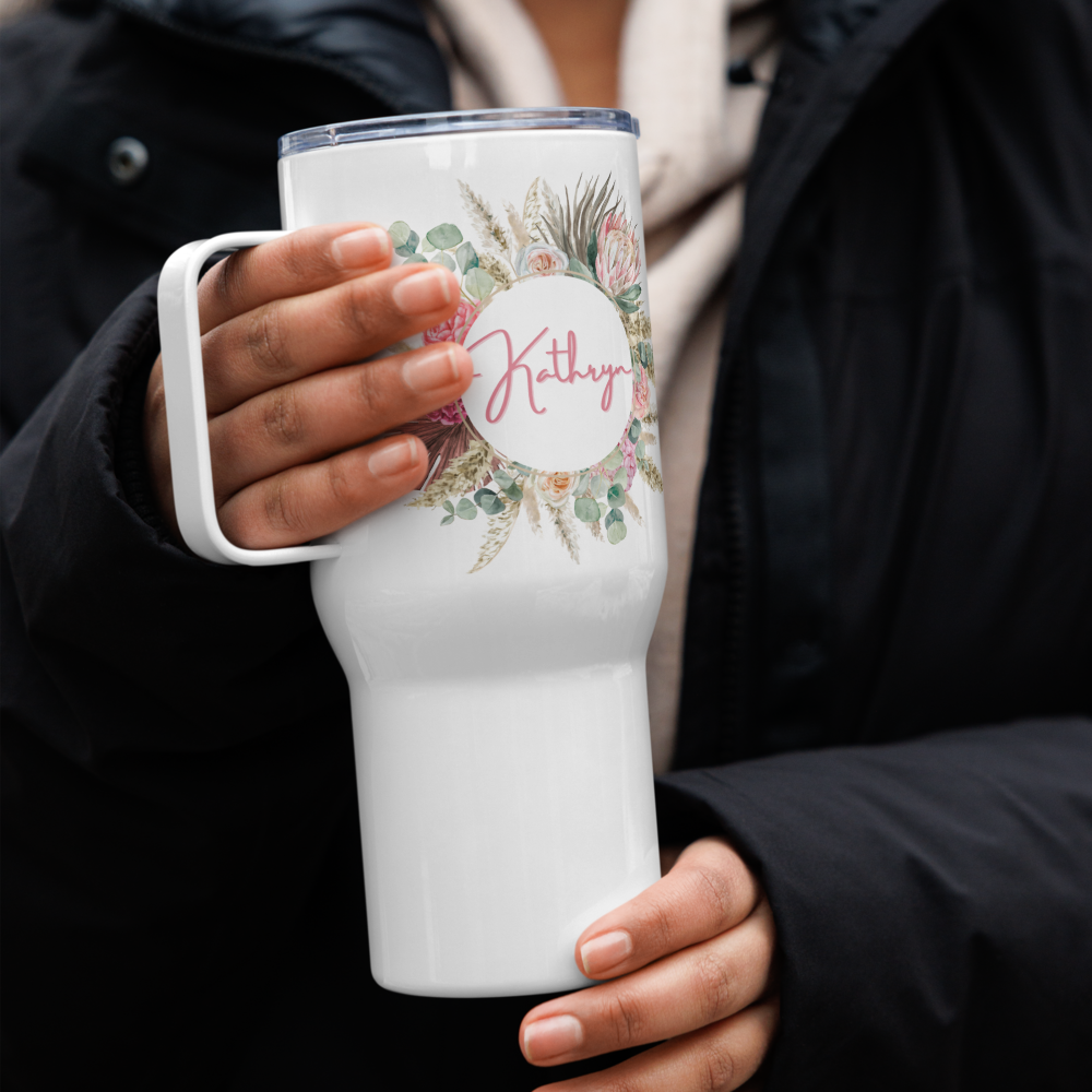 Personalized Floral Name Tumbler