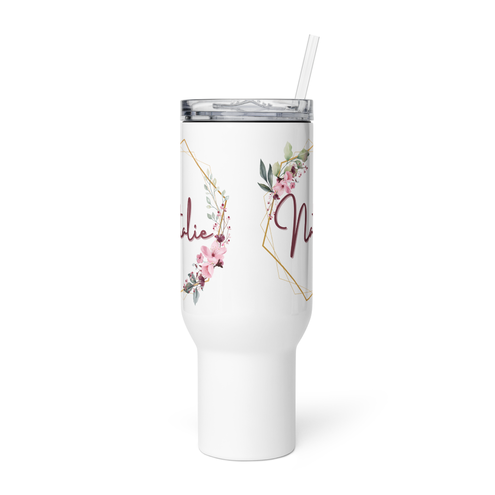 Personalized Floral Name Tumbler