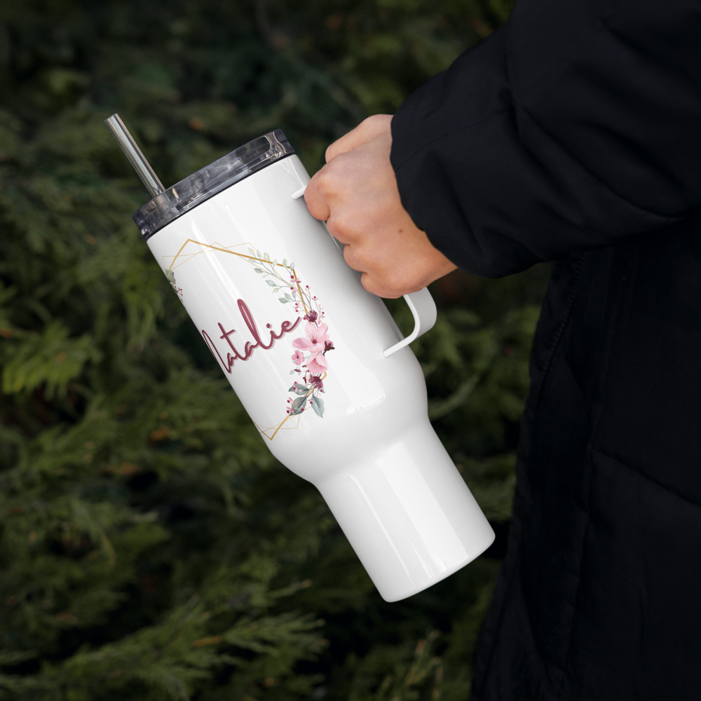 Personalized Floral Name Tumbler