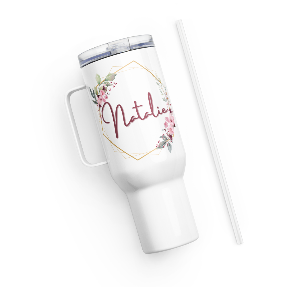 Personalized Floral Name Tumbler