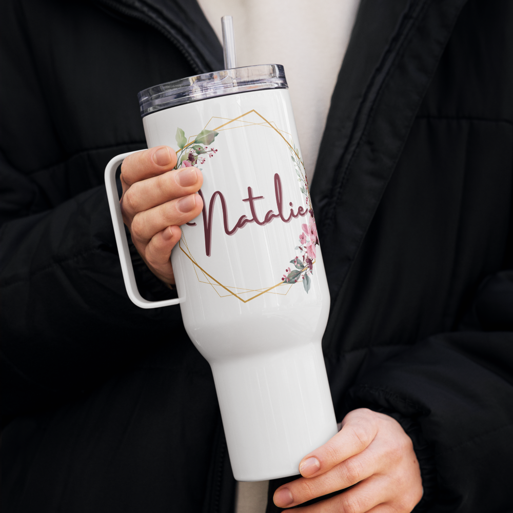 Personalized Floral Name Tumbler