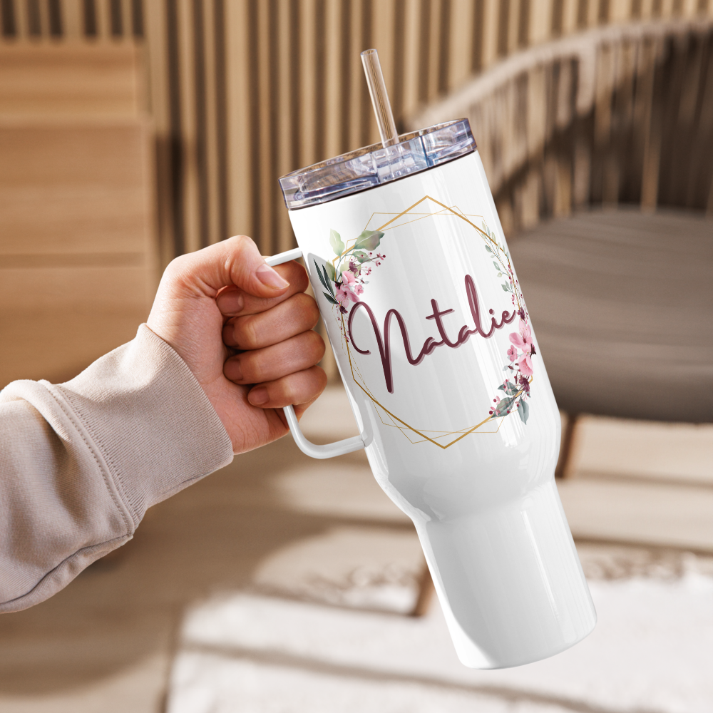Personalized Floral Name Tumbler