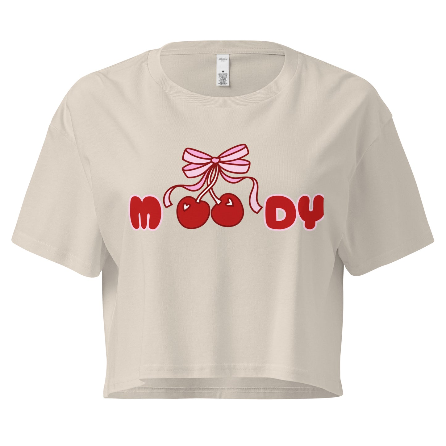 "Moody" Crop Top Tee in White