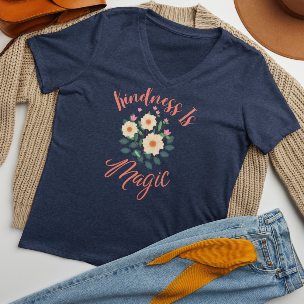 Kindness is Magic Tee in Heather Navy