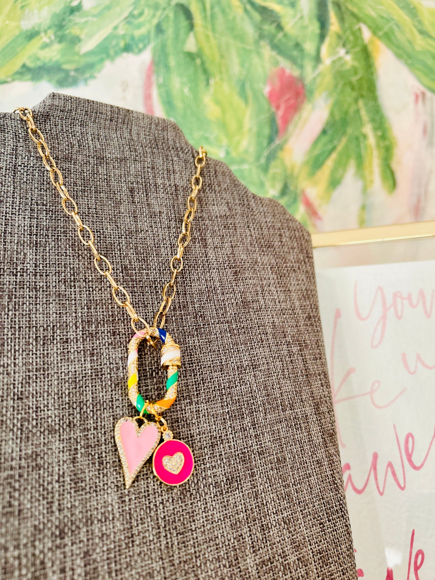 Locked Heart Charm Necklace