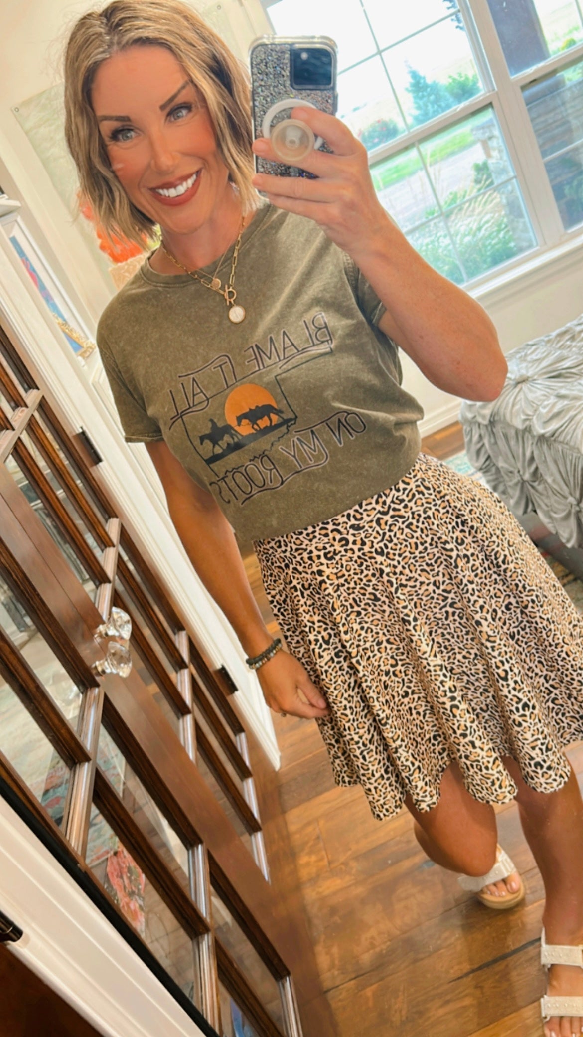 La La Leopard Print Skirt