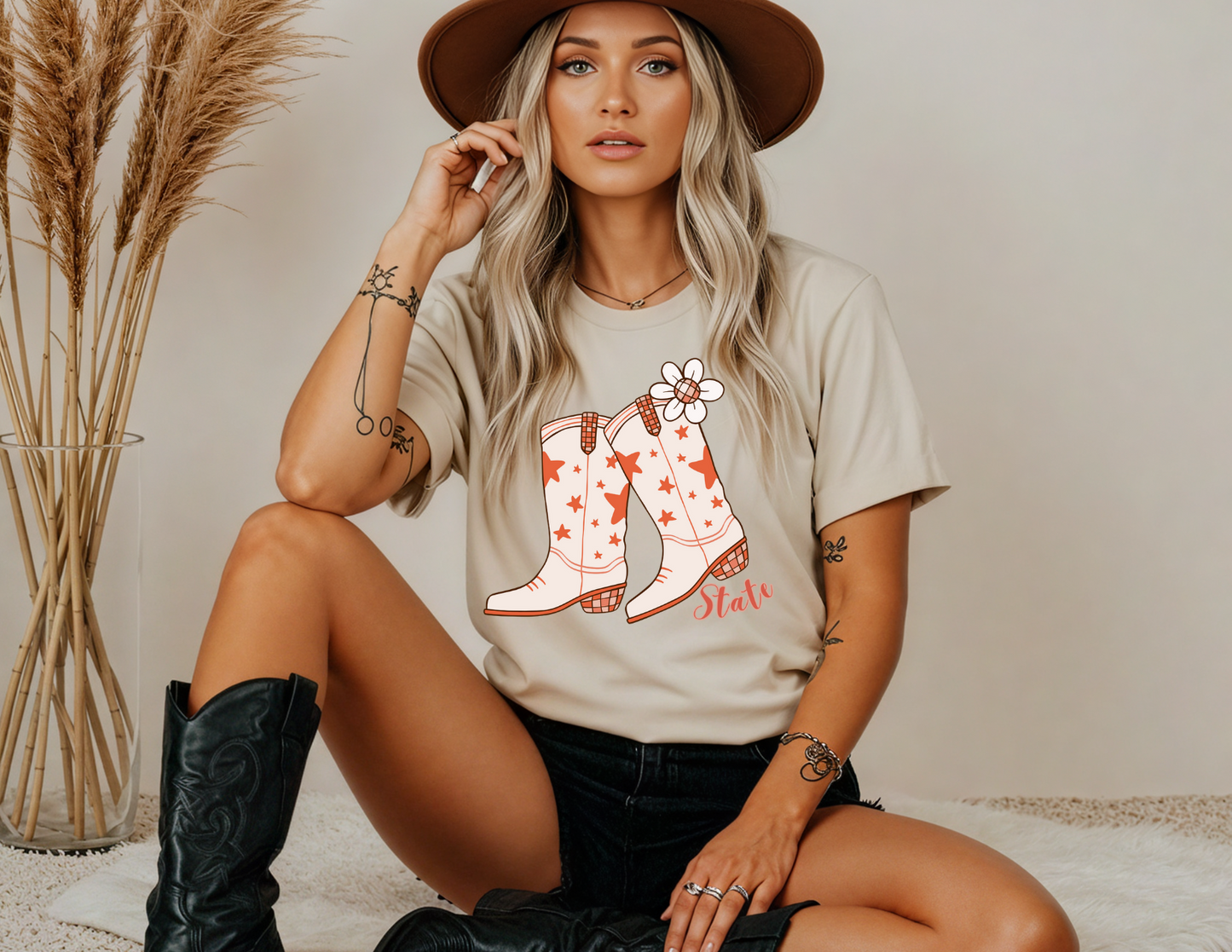 "State" Boots Graphic Tee