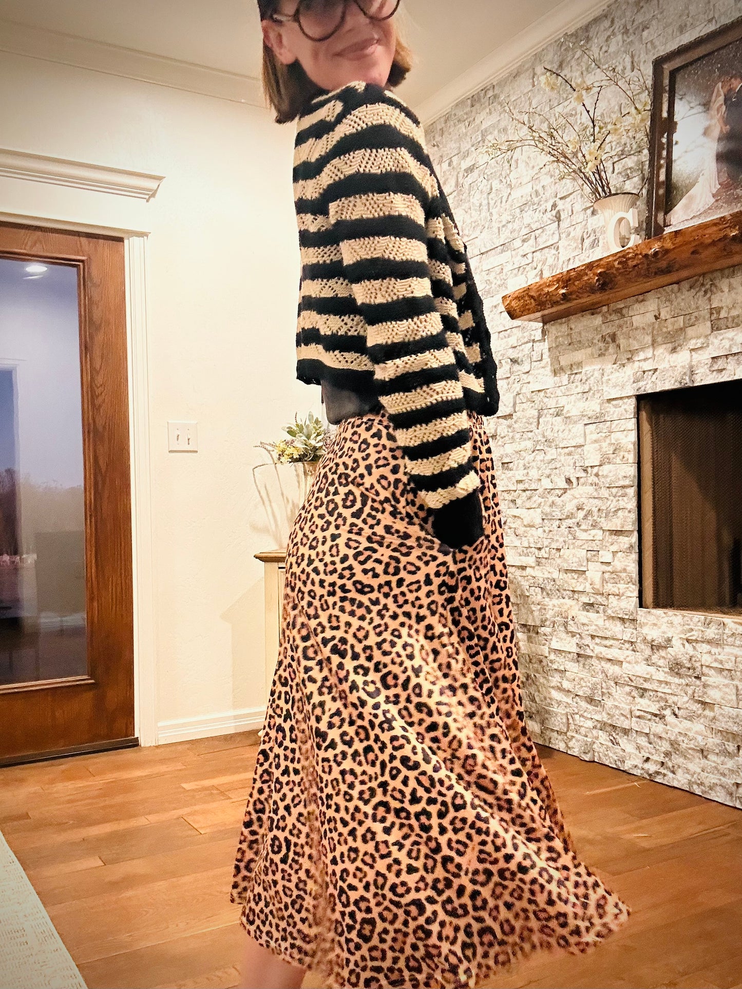 Mackenzie Midi Leopard print Skirt