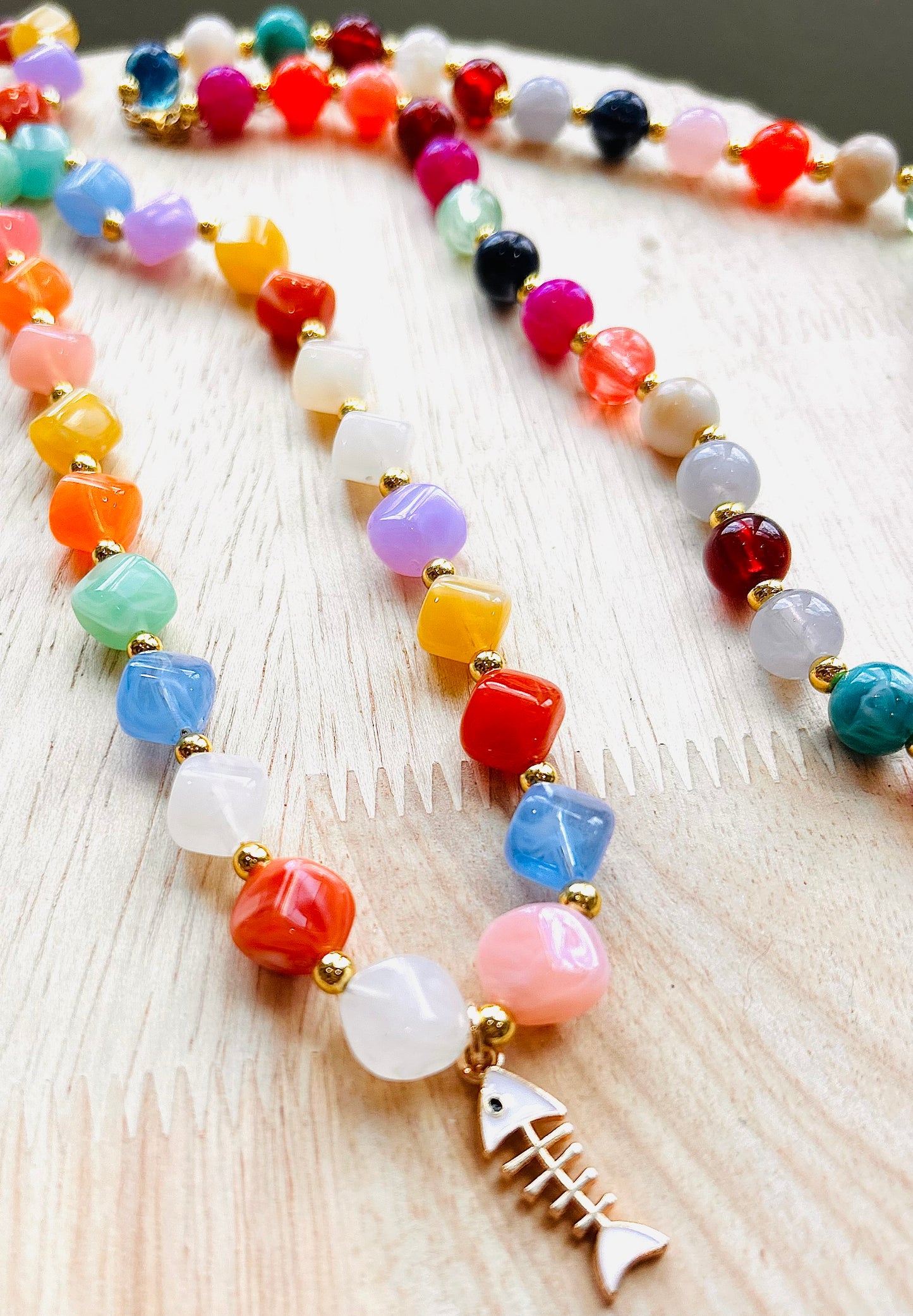 Clear Skies Beaded Necklace