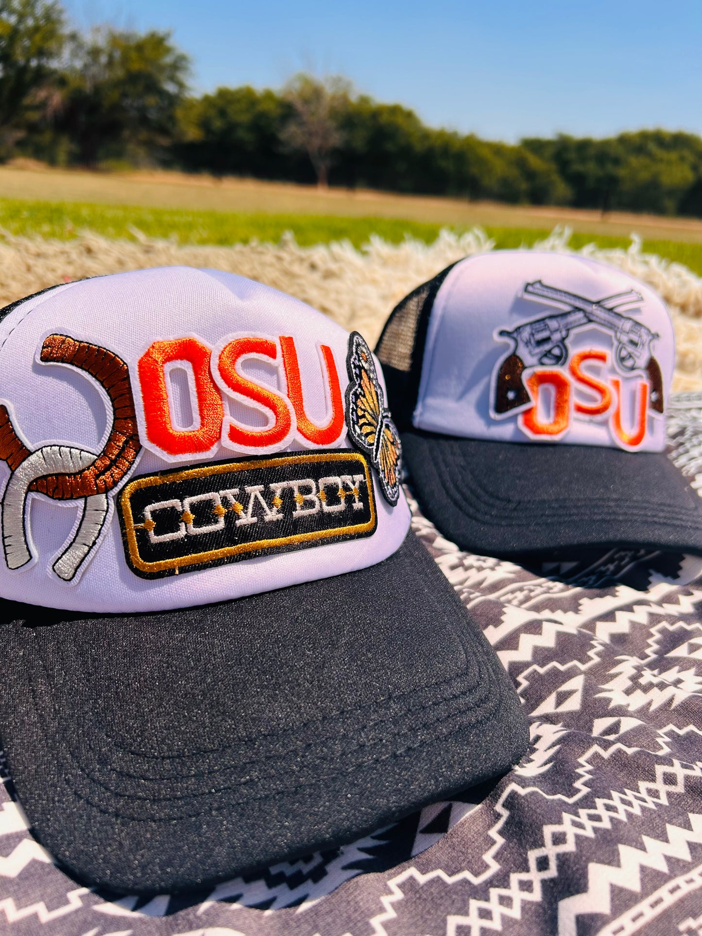 Oklahoma State Patch Trucker Hats