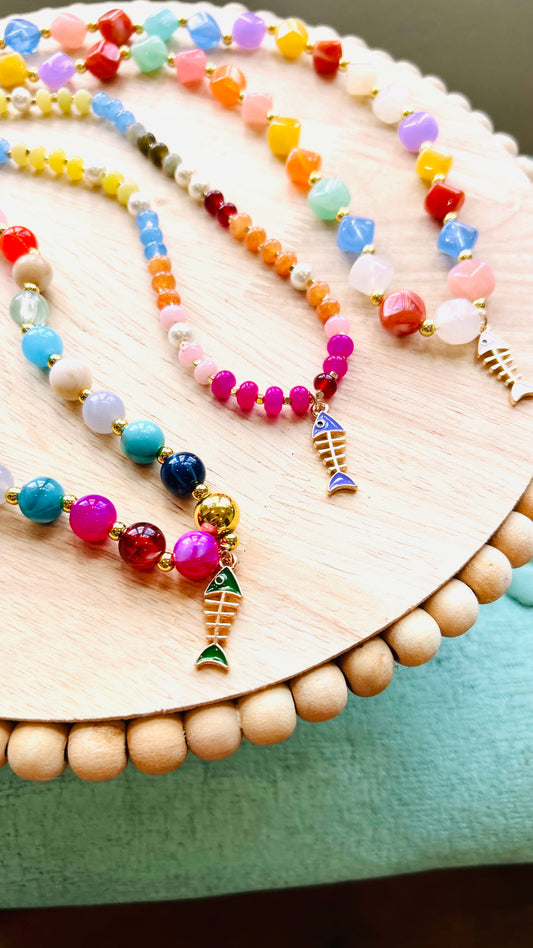 Emerald Seas Beaded Necklace