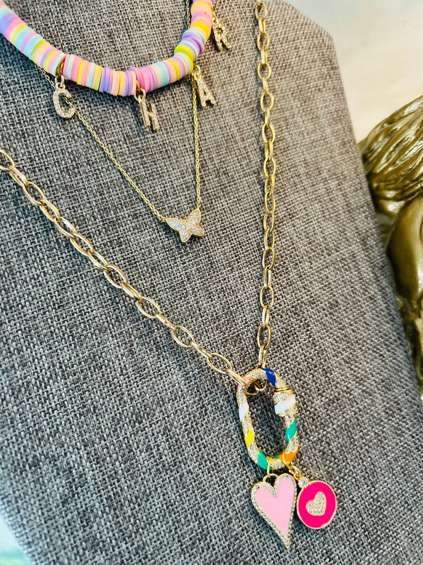 Locked Heart Charm Necklace